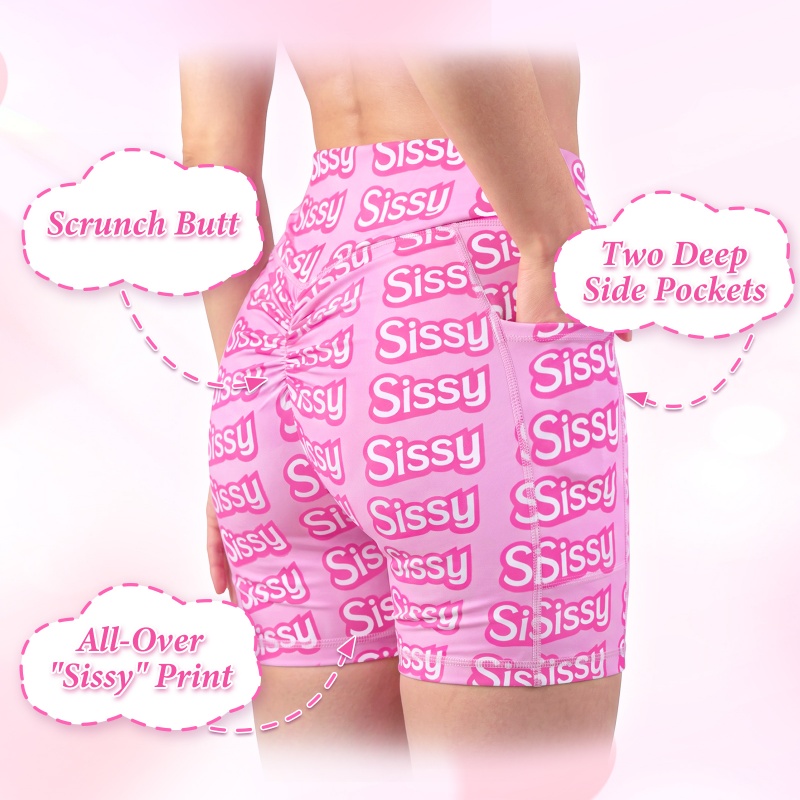 SissyUniversity High Waisted Camel Toe Insert Tucking Gaff Yoga Shorts Leggings