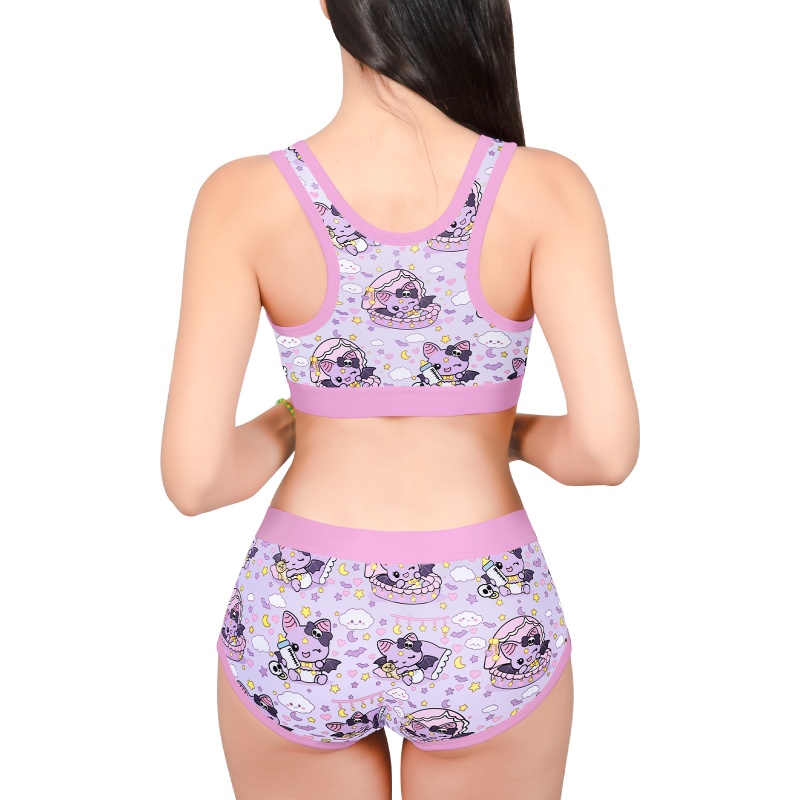 Baby Bella Bat Print Bralette Set