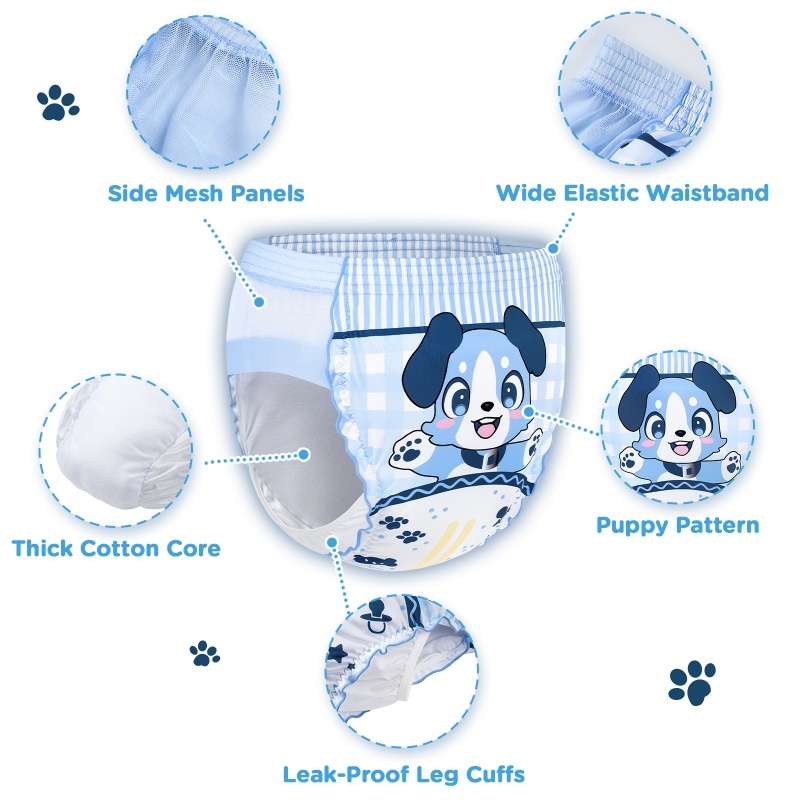Little Blue Easy-Up Side Mesh Adult Training Pants