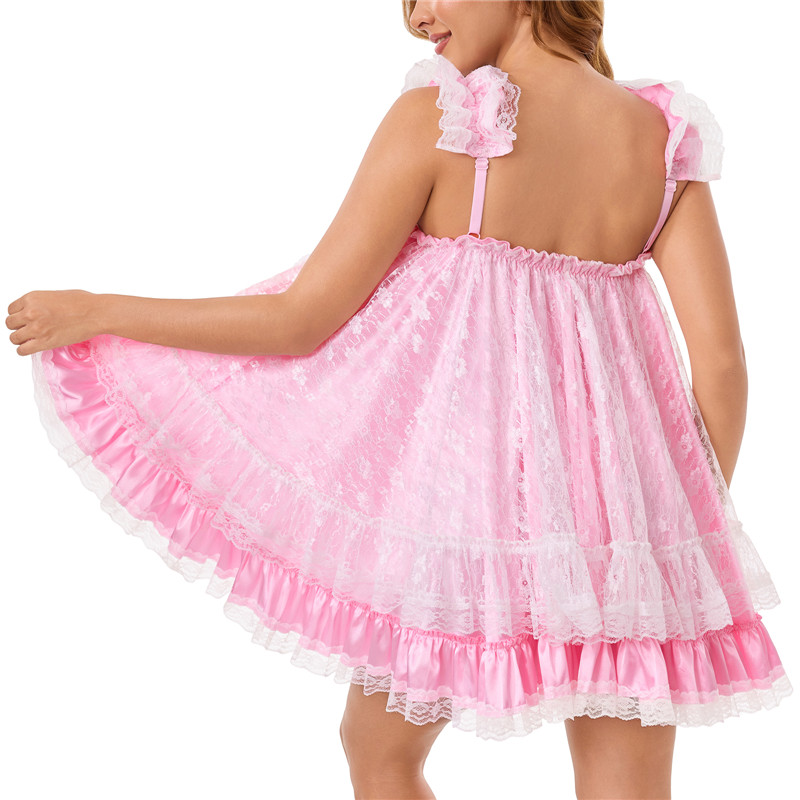 Satin & Lace Little SissyUniversity Slip Dress Nightgown