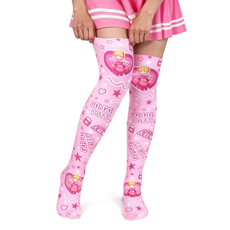 Baby Go Potty Over-the-Knee Silk Stockings