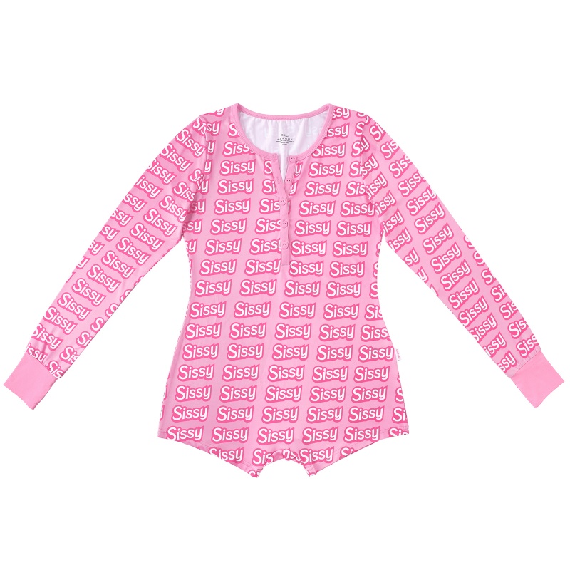 SissyUniversity All-Over Sissy Print Thumb Sucker Romper Onesie