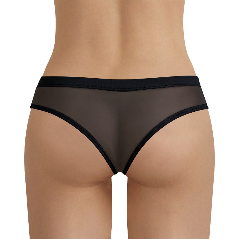 Camel Toe Tucking Gaff Brazilian Cheeky Panties Black