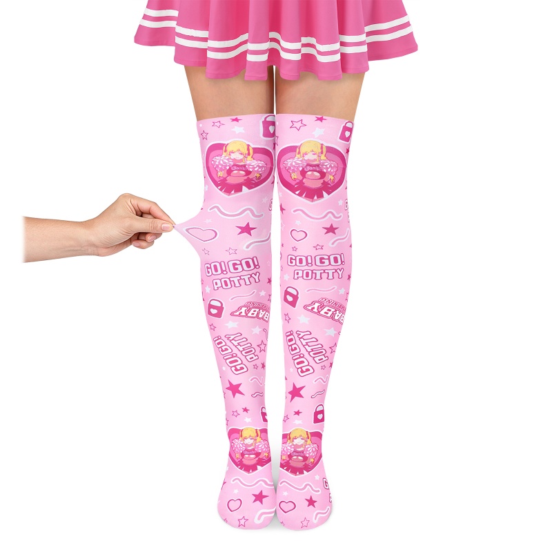 Baby Go Potty Over-the-Knee Silk Stockings
