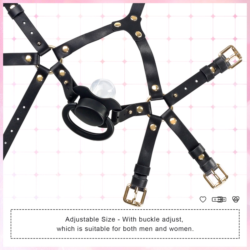 Little Furry Fluffy Ears Pacifier Petplay Head Harness