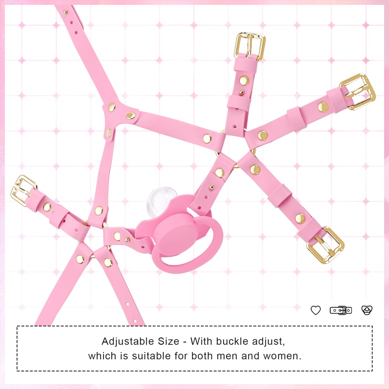 Little Furry Fluffy Ears Pacifier Petplay Head Harness