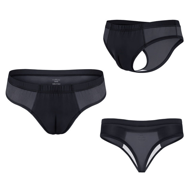 Camel Toe Tucking Gaff Brazilian Cheeky Panties Black