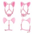 Little Furry Fluffy Ears Pacifier Petplay Head Harness