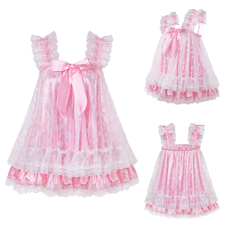 Satin & Lace Little SissyUniversity Slip Dress Nightgown