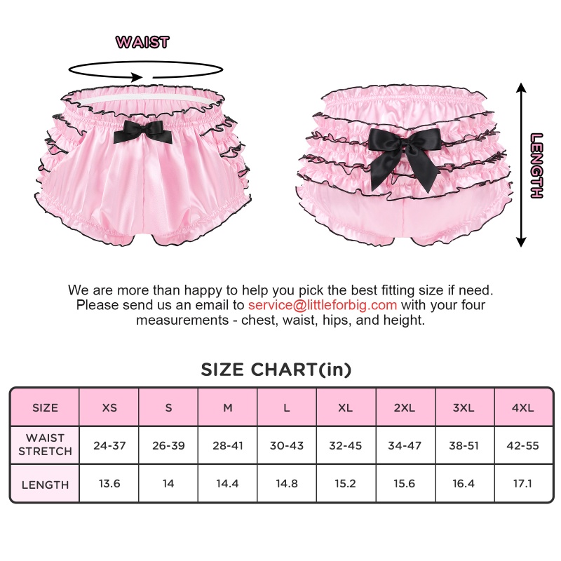 Satin Princess Frill Bloomers with Bow Trim Pink/Black