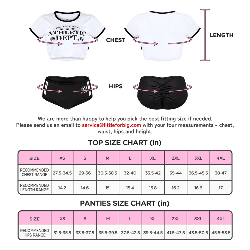 SissyUniversity Varsity Gym Camel Toe Tucking Gaff Shorts Set Black