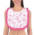 adlut bib with ruffle trim