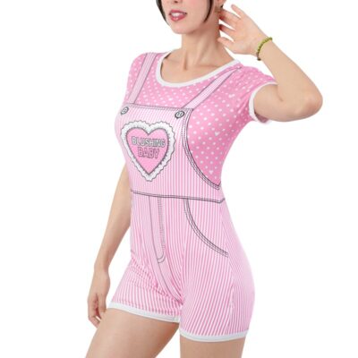 Blushing Baby Faux Two-Piece Shortalls Onesie