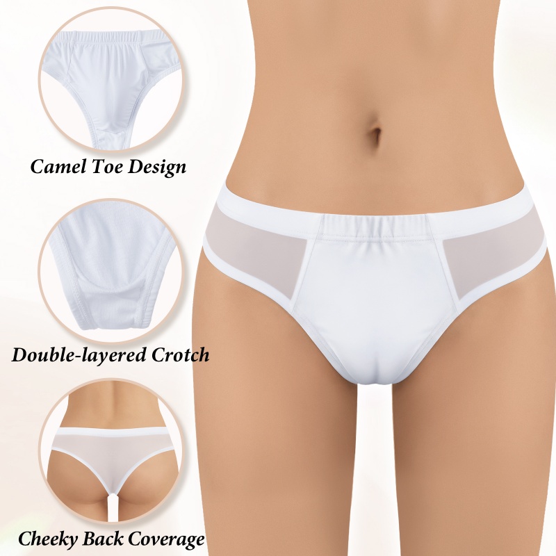 Camel Toe Tucking Gaff Brazilian Cheeky Panties White