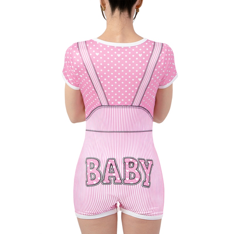 Blushing Baby Faux Two-Piece Shortalls Onesie