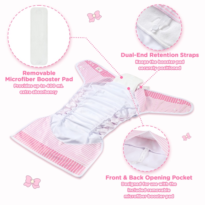 Baby Usagi Diaper Cover with Microfiber Reusable Diaper Booster Pad