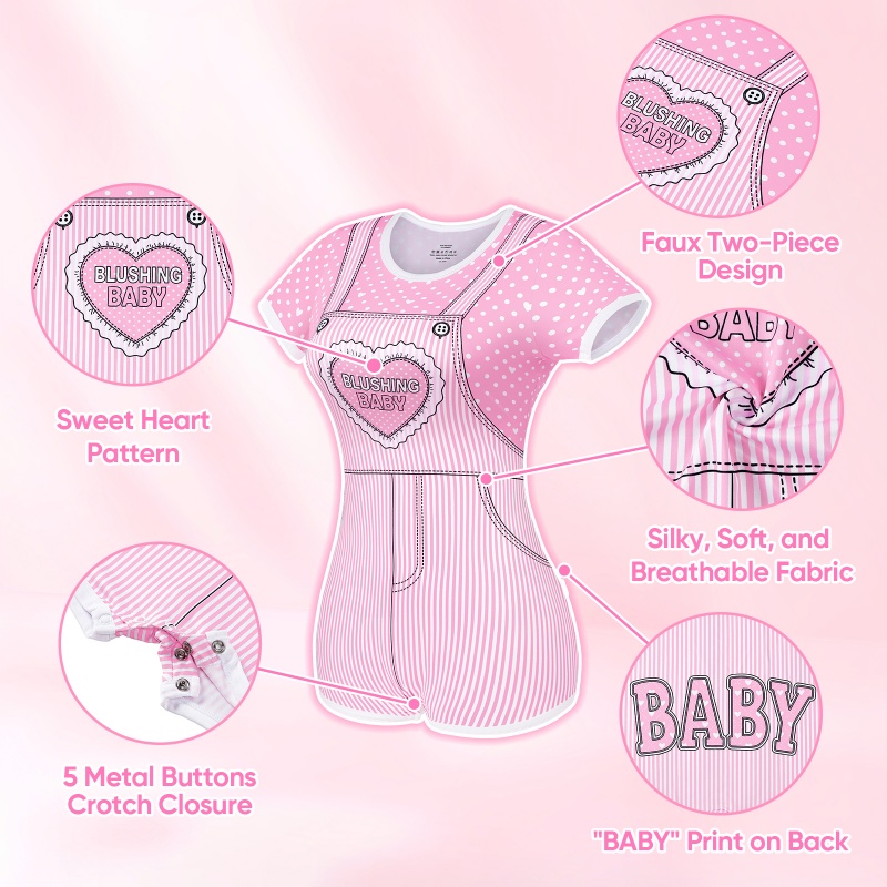 Blushing Baby Faux Two-Piece Shortalls Onesie
