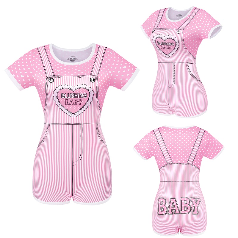Blushing Baby Faux Two-Piece Shortalls Onesie