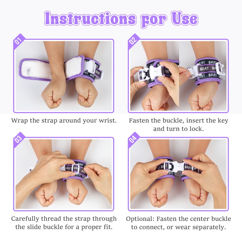 Brat Snuggle Soft Bondage Cuff & Collar Set 5PCS