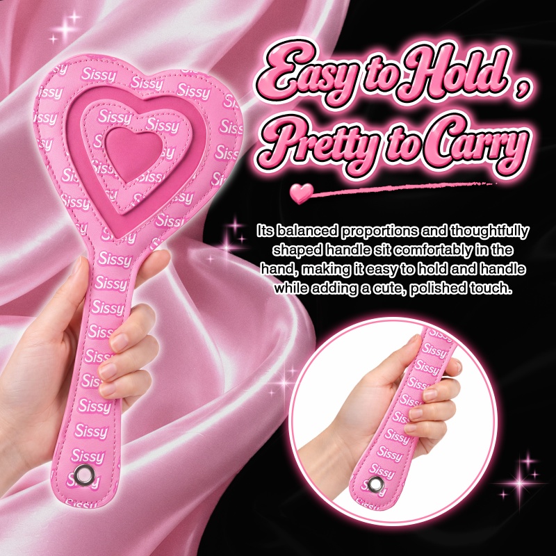 SissyUniversity Faux Leather Sissy Heart-shaped Paddle