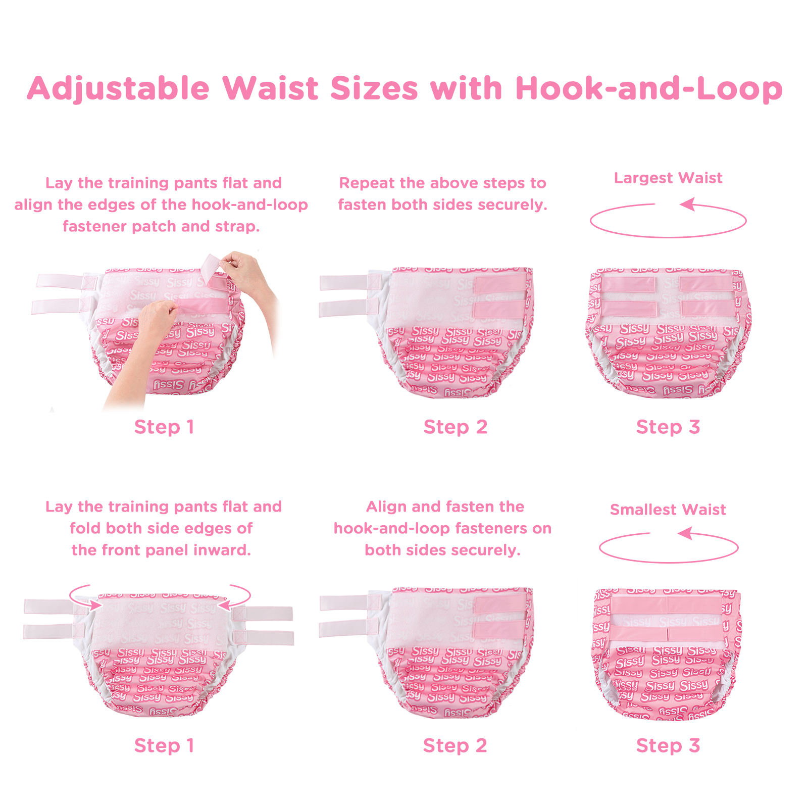 Sissy Hook-and-Loop Adult Training Pants