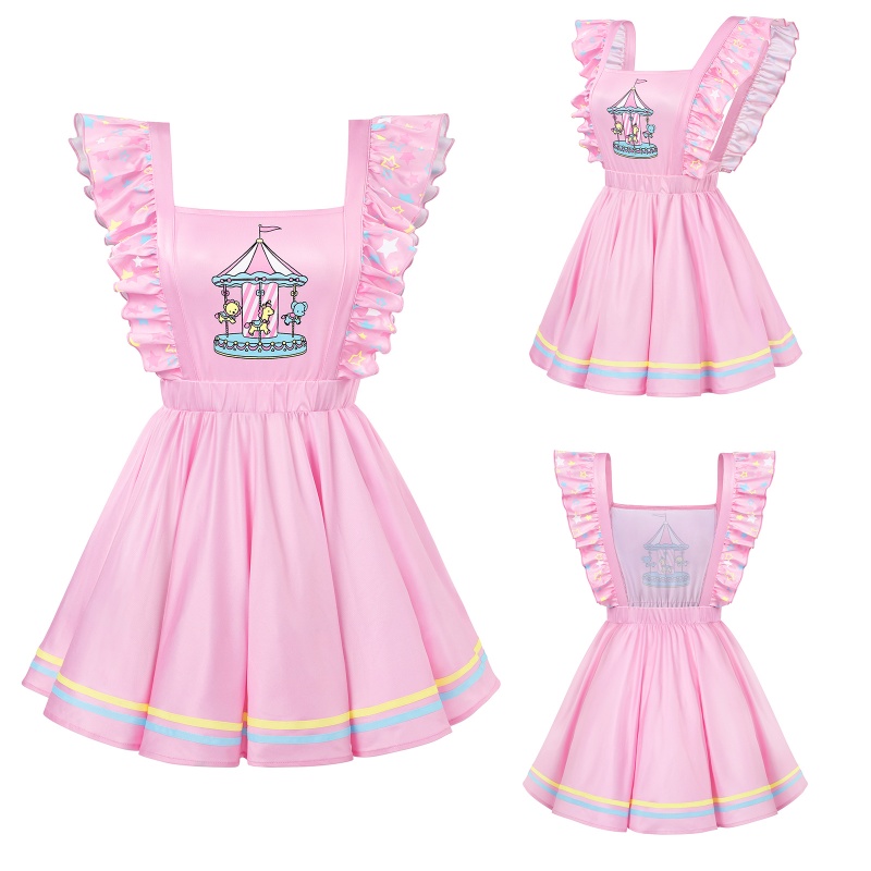 Little Circus Frill Sleeve Twirl Dress
