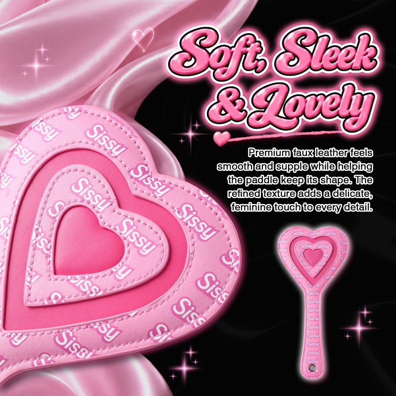 SissyUniversity Faux Leather Sissy Heart-shaped Paddle