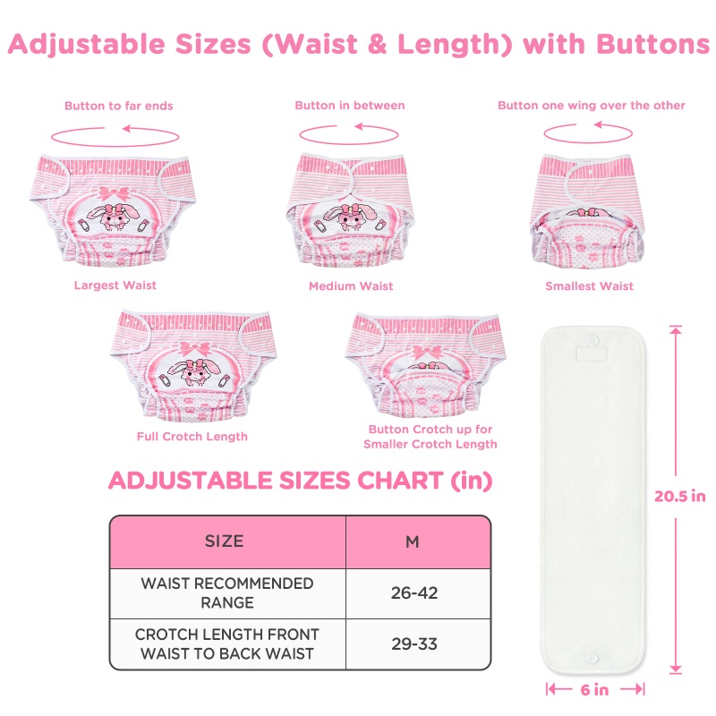Baby Usagi Diaper Cover with Microfiber Reusable Diaper Booster Pad