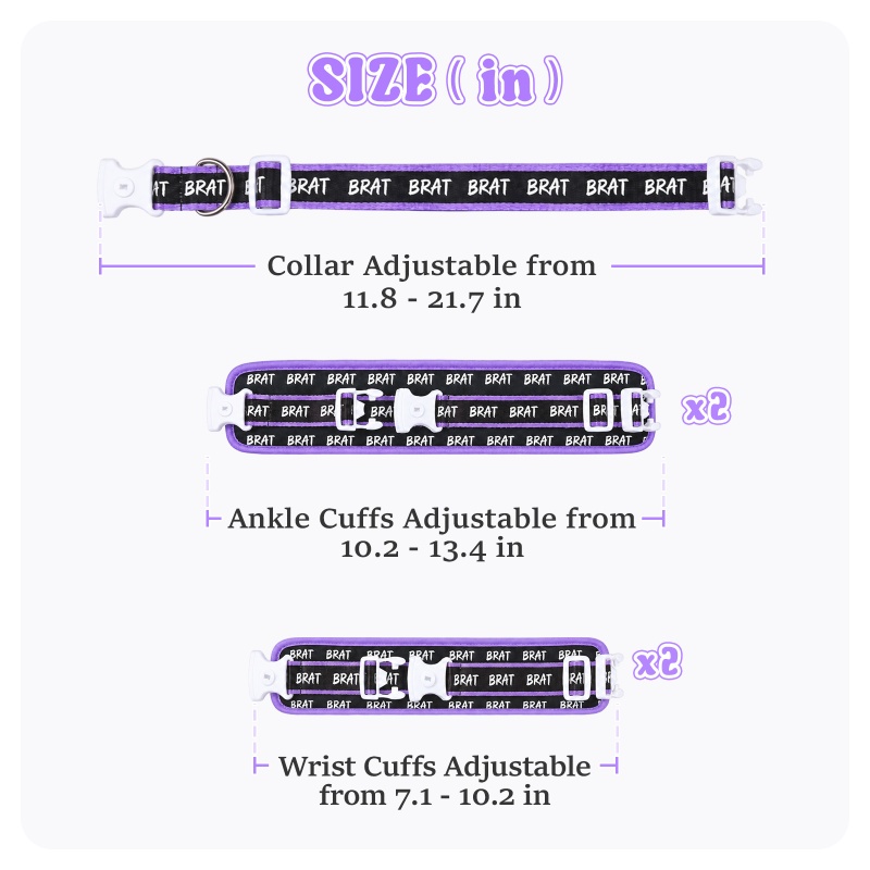 Brat Snuggle Soft Bondage Cuff & Collar Set 5PCS