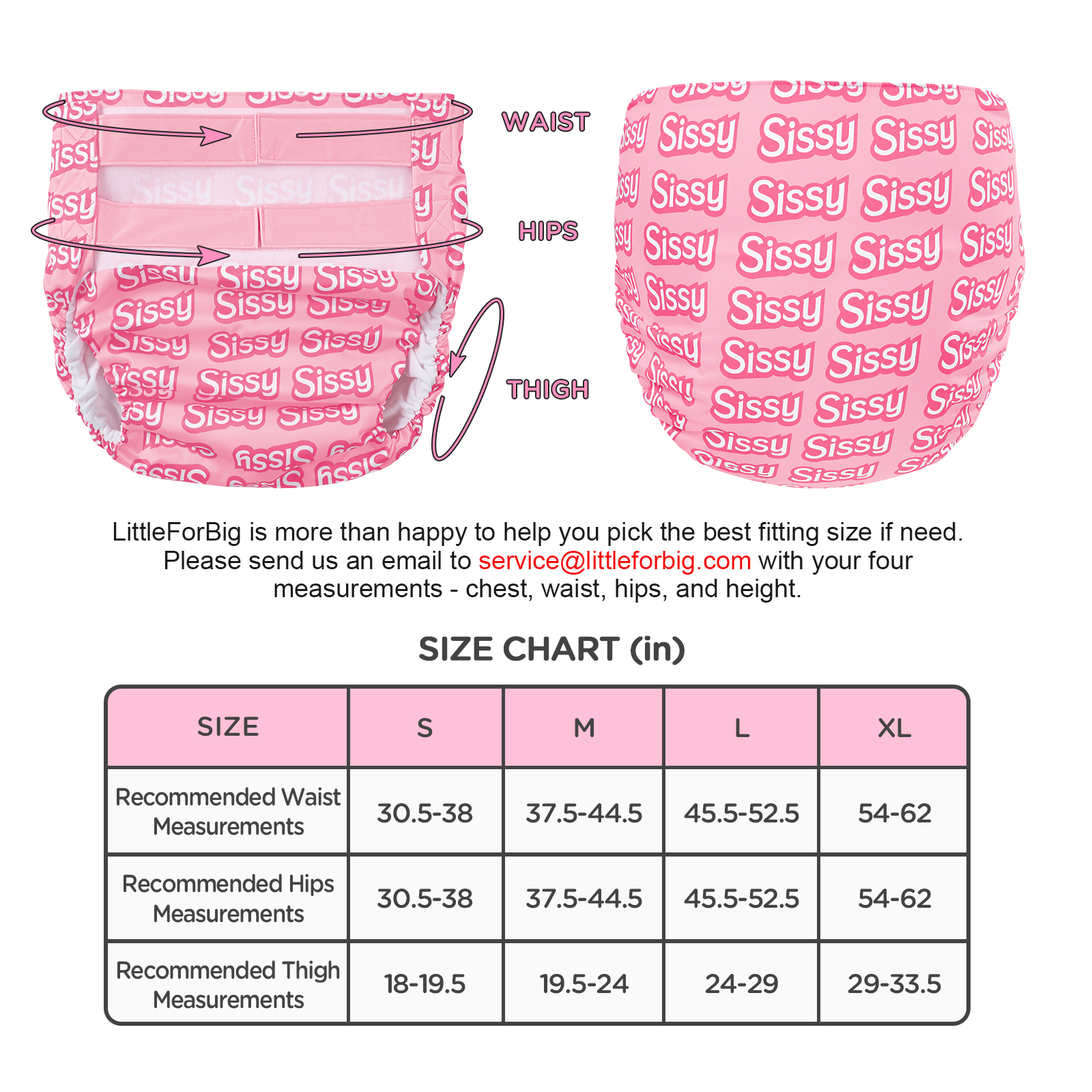 Sissy Hook-and-Loop Adult Training Pants