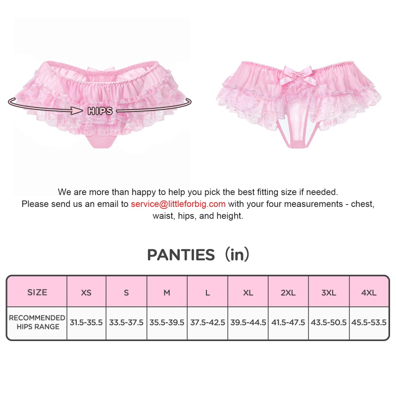 Lace Skort Tucking Gaff Thong Panties Pink